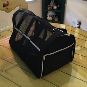 Black Mesh Pet Carrier
